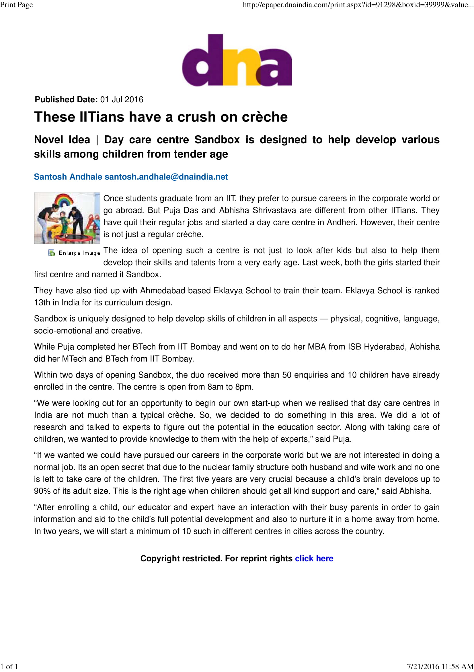 Daily activities for preschool